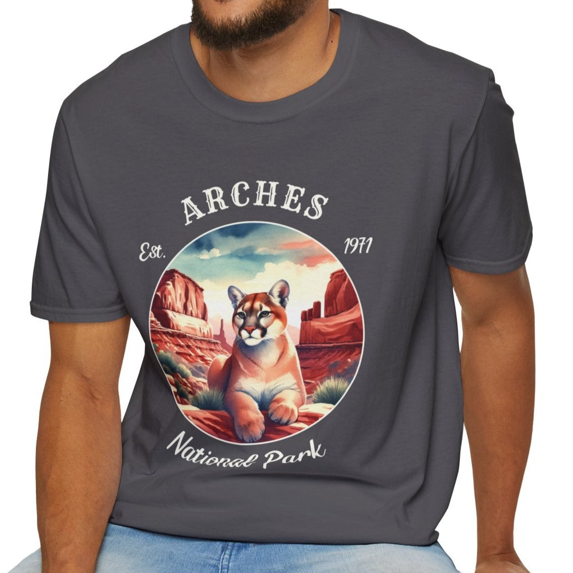 us Arches national park t-shirt nice gift for girlfriend, mindful present for husband on journey to us np, apparel to live wild life and love us national parks, grey t shirt