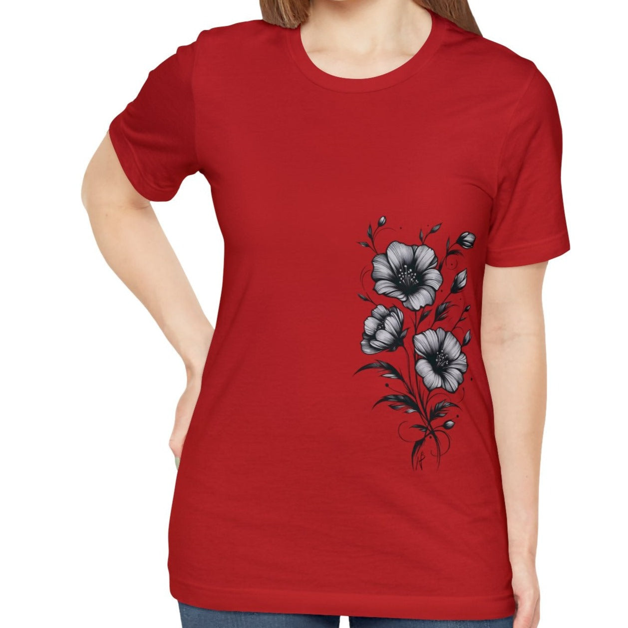 Flower Tee, design on side