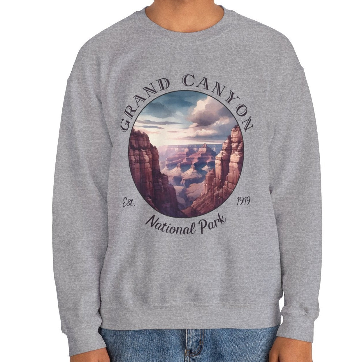 Grand Canyon crewneck sweatshirt cool gift for boyfriend, nice gift for wife and her wild adventure through np in usa, great statement shirt for wildlife preservation supporters and enthusiasts