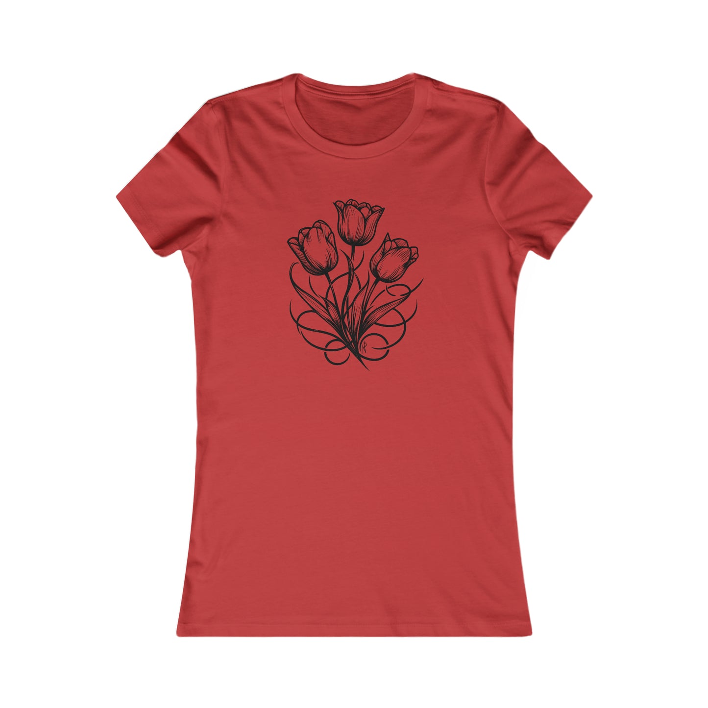 Tulips, Tattoo style, Women's Tee