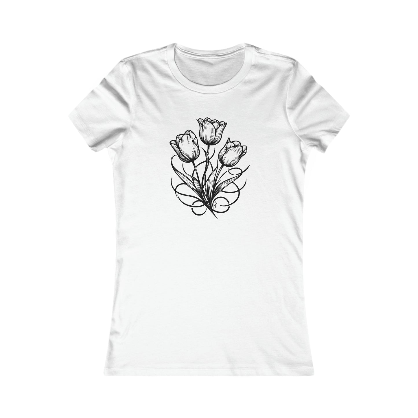 Tulips, Tattoo style, Women's Tee