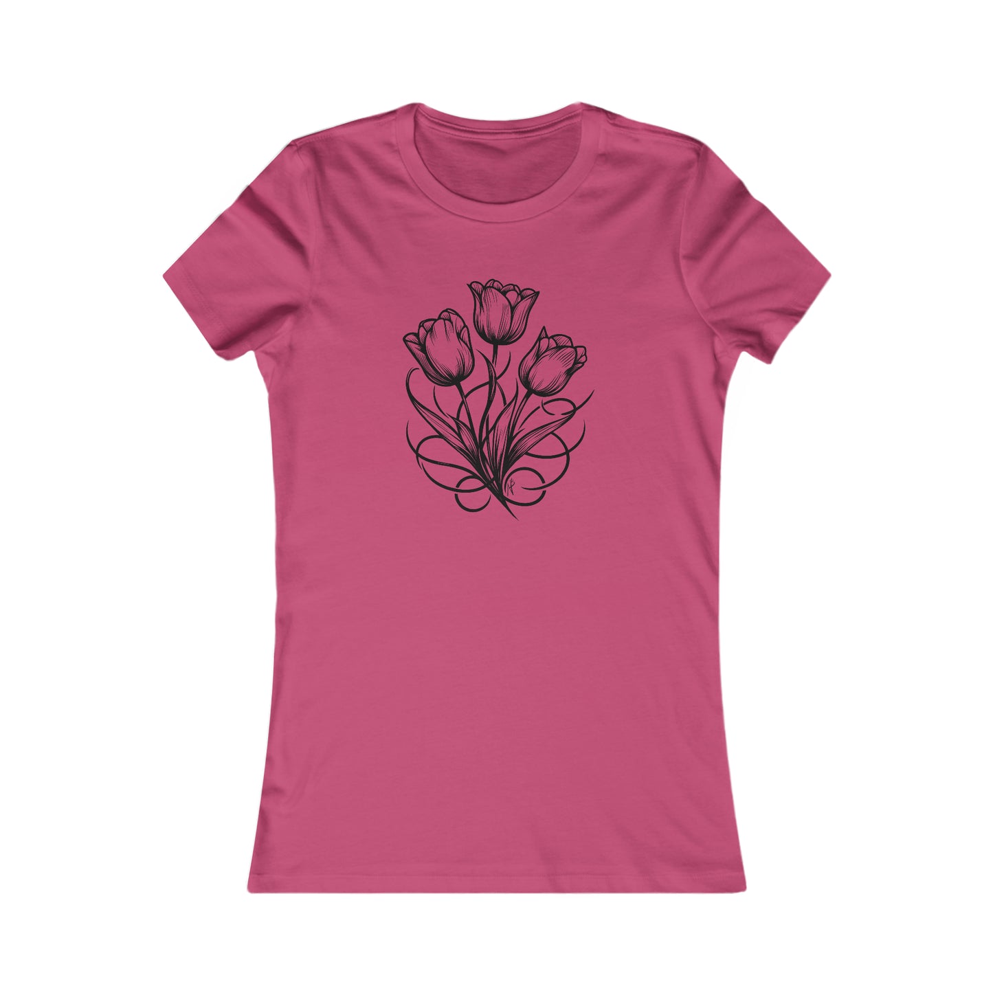 Tulips, Tattoo style, Women's Tee