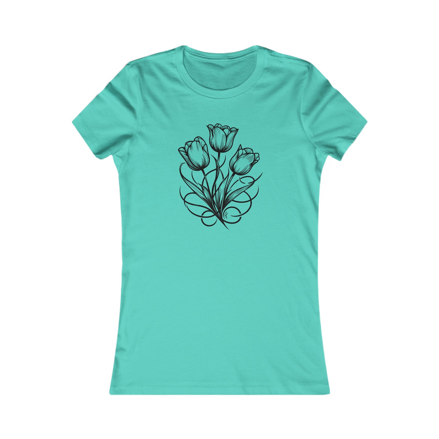 Tulips, Tattoo style, Women's Tee