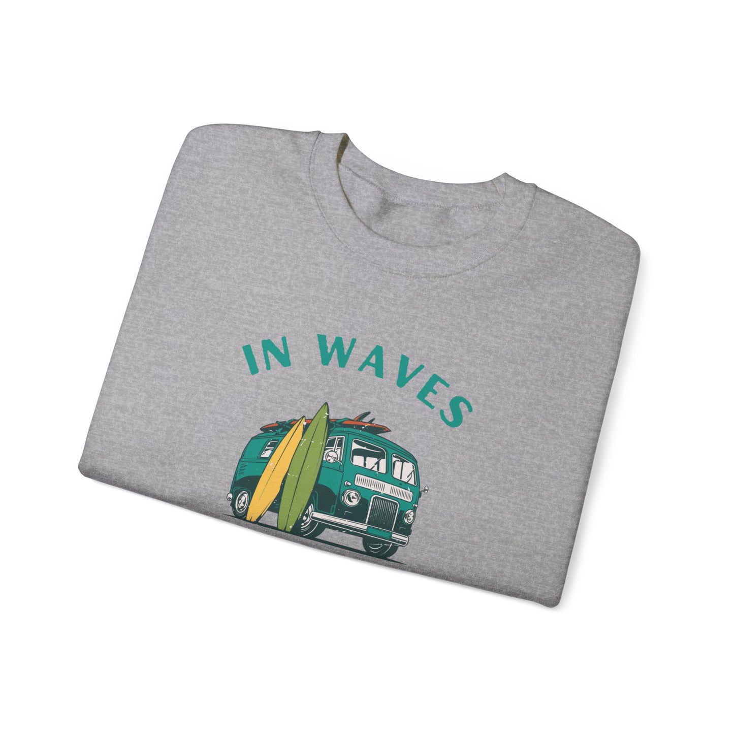 In waves we trust, Surfing Crewneck Sweatshirt