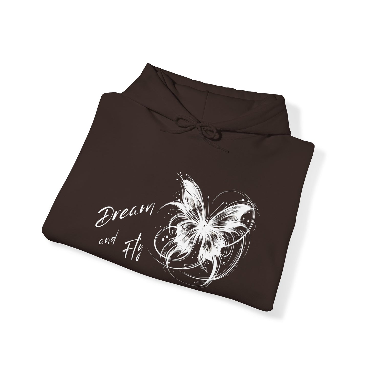 brown chocolate butterfly hoodie for ladies with white butterfly, good present for sister, essential  for beach perty, summer barbecue party or mountain hike