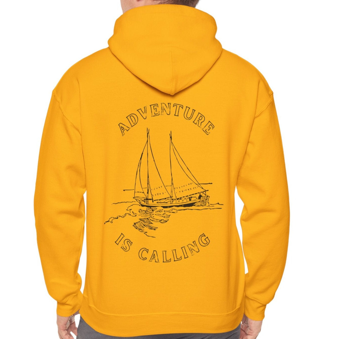 yellow gold yacht hoodie for boat lover, cool outfit to yachtsman club or present for yecht crew, cool invitation gift for trip on yacht ship