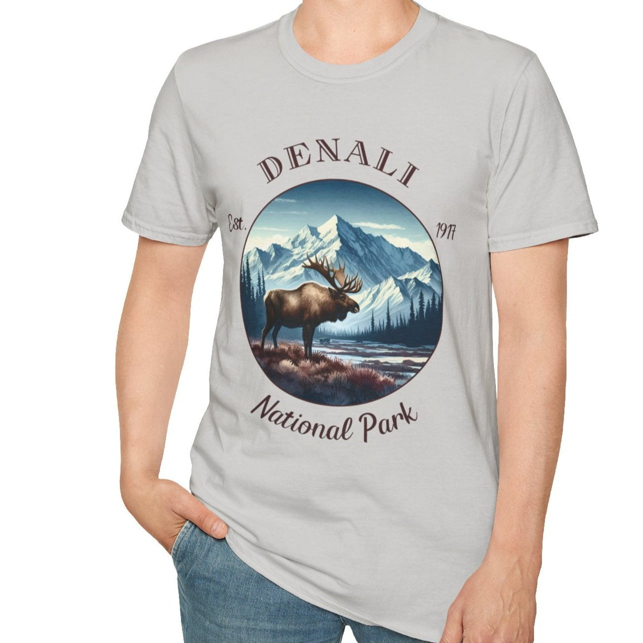 us Denali national park t-shirt nice gift for girlfriend, mindful present for husband on journey to us np, apparel to live wild life and love us national parks