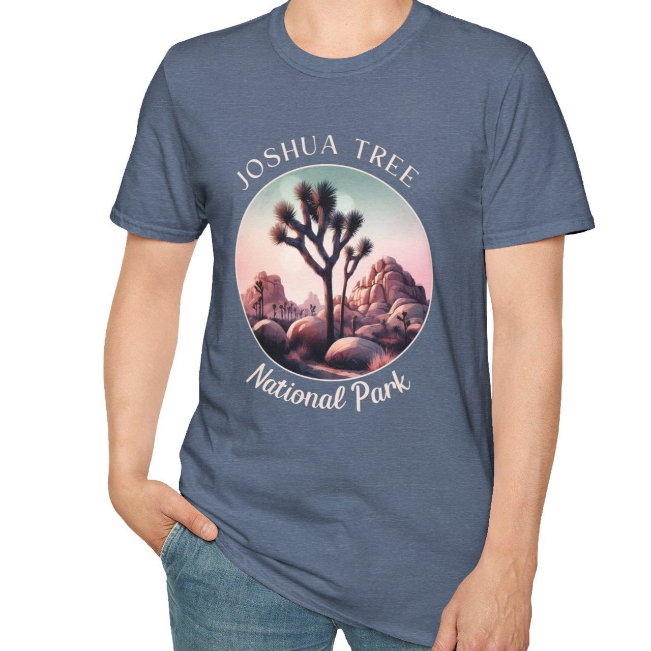 Joshua Tree national park watercolor painting tee cool gift for boyfriend, nice gift for wife wild adventure through np in usa, good statement shirt for wildlife preservation supporters and enthusiasts