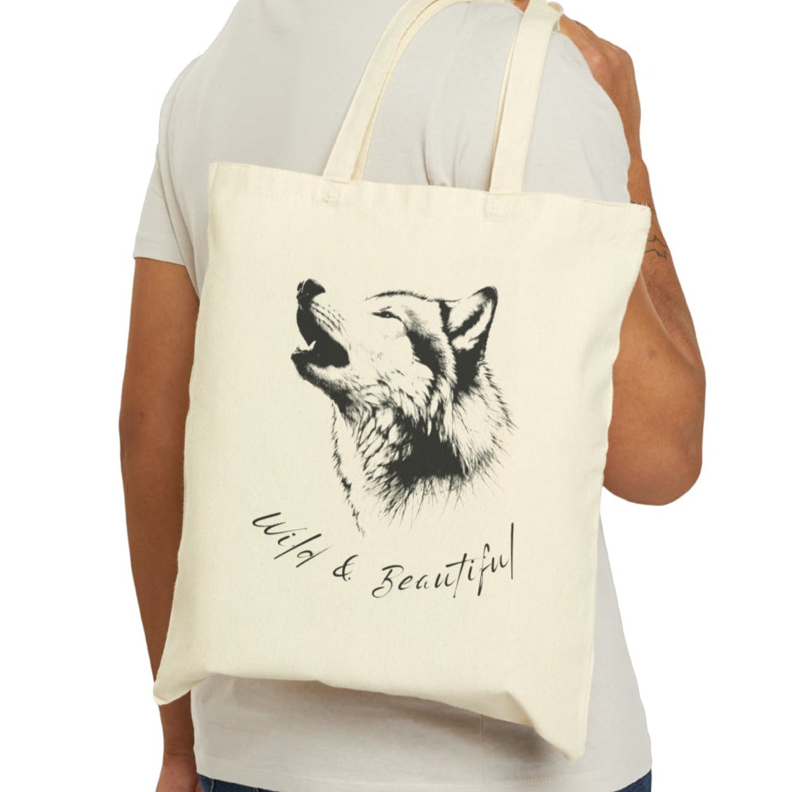 Wild and Beautiful, Female Wolf Cotton Canvas Tote Bag