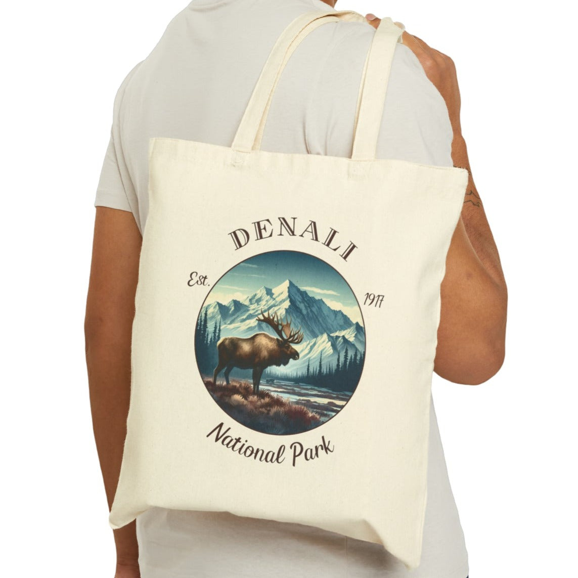 denali park usa natural tote bag nice gifts for your loved ones, perfect for enthusiast hikers and explorers of us parks. Live wild, live free, live full