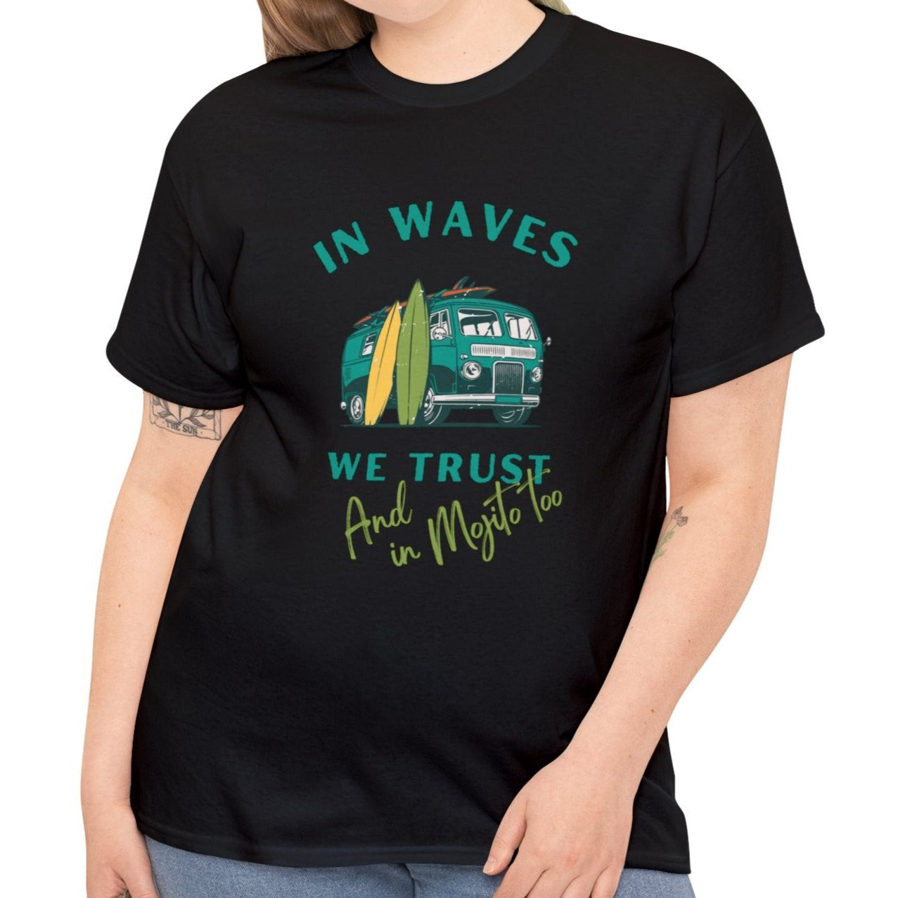 Waves and Mojito, Unisex Heavy Cotton Tee