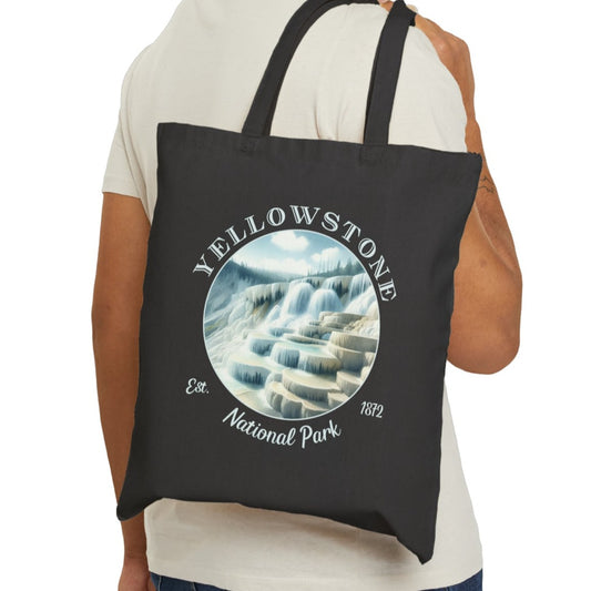 Yellow park Tote cool gift for boyfriend, nice gift for wife and her wild adventure through np in usa, great statement bag for wildlife preservation supporters and enthusiasts