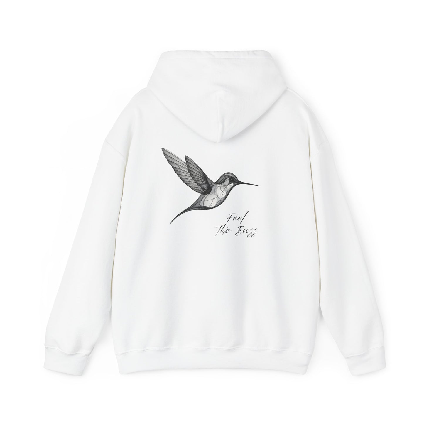 Feel the Buzz, Hummingbird hoodie, design on the back