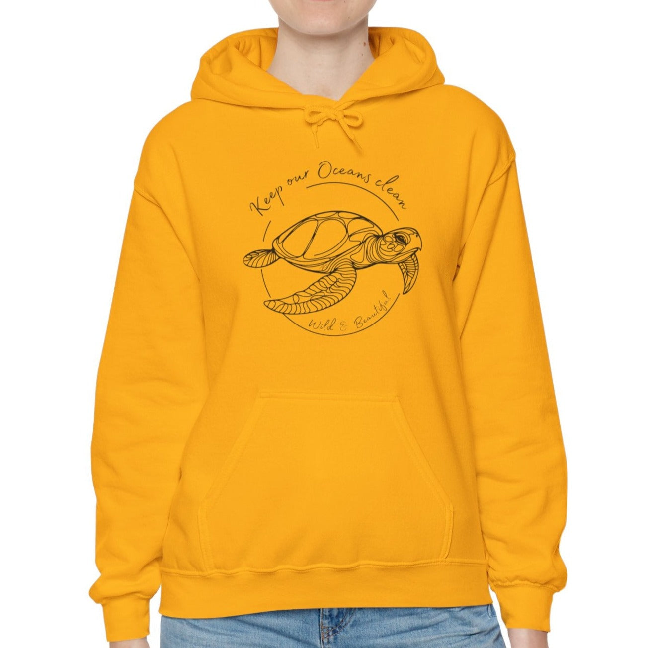 yellow turtle hoodie, surfer hoodie, nature lover gift