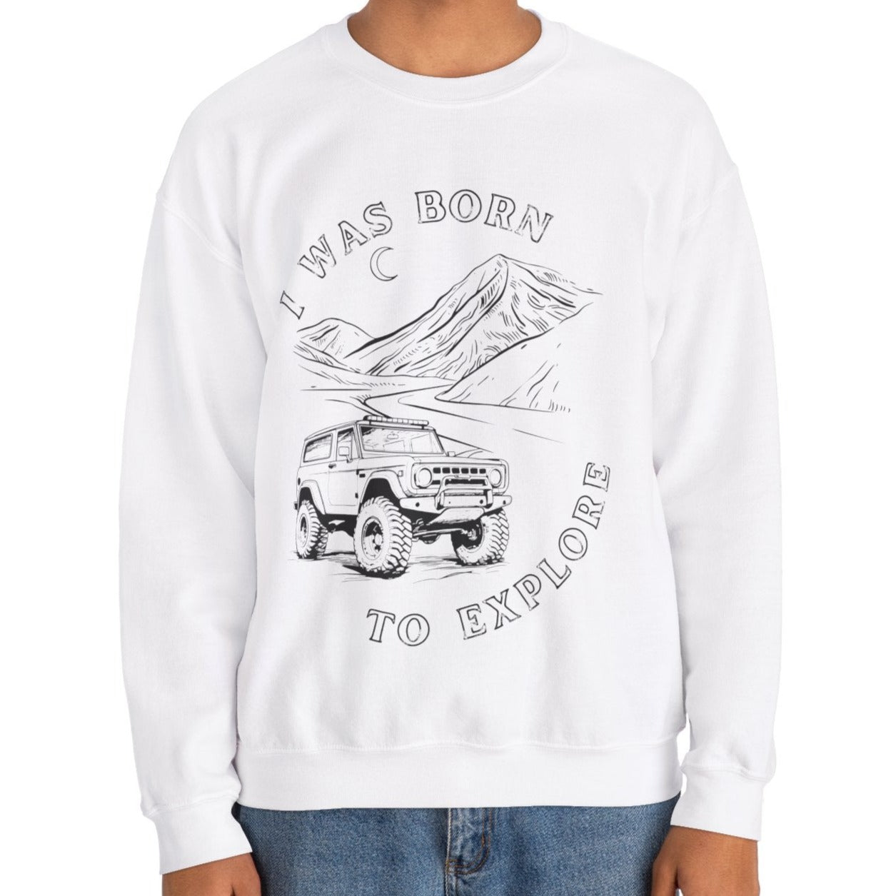 Born to Explore, Off road Crewneck Sweatshirt