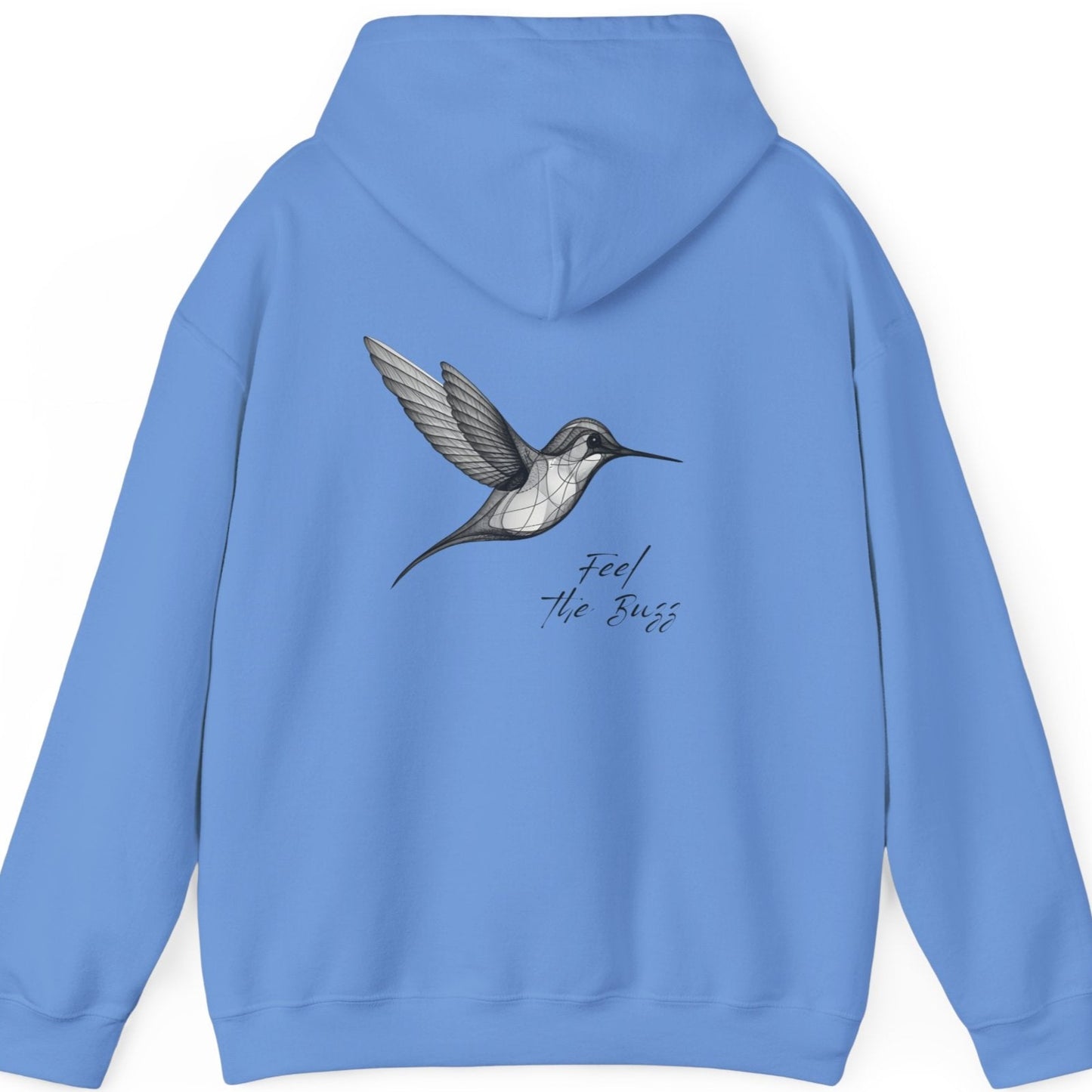 Feel the Buzz, Hummingbird hoodie, design on the back