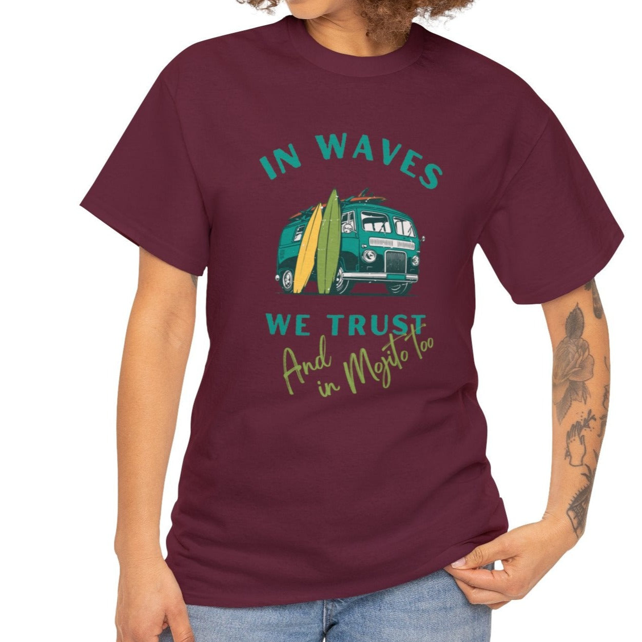 Waves and Mojito, Unisex Heavy Cotton Tee