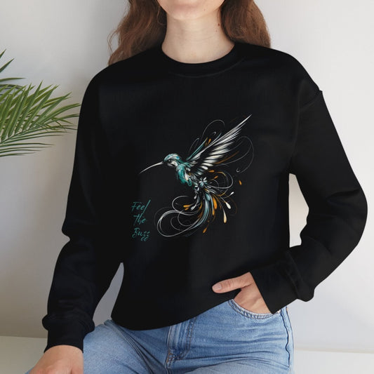 Feel the buzz, Hummingbird Unisex Crewneck Sweatshirt