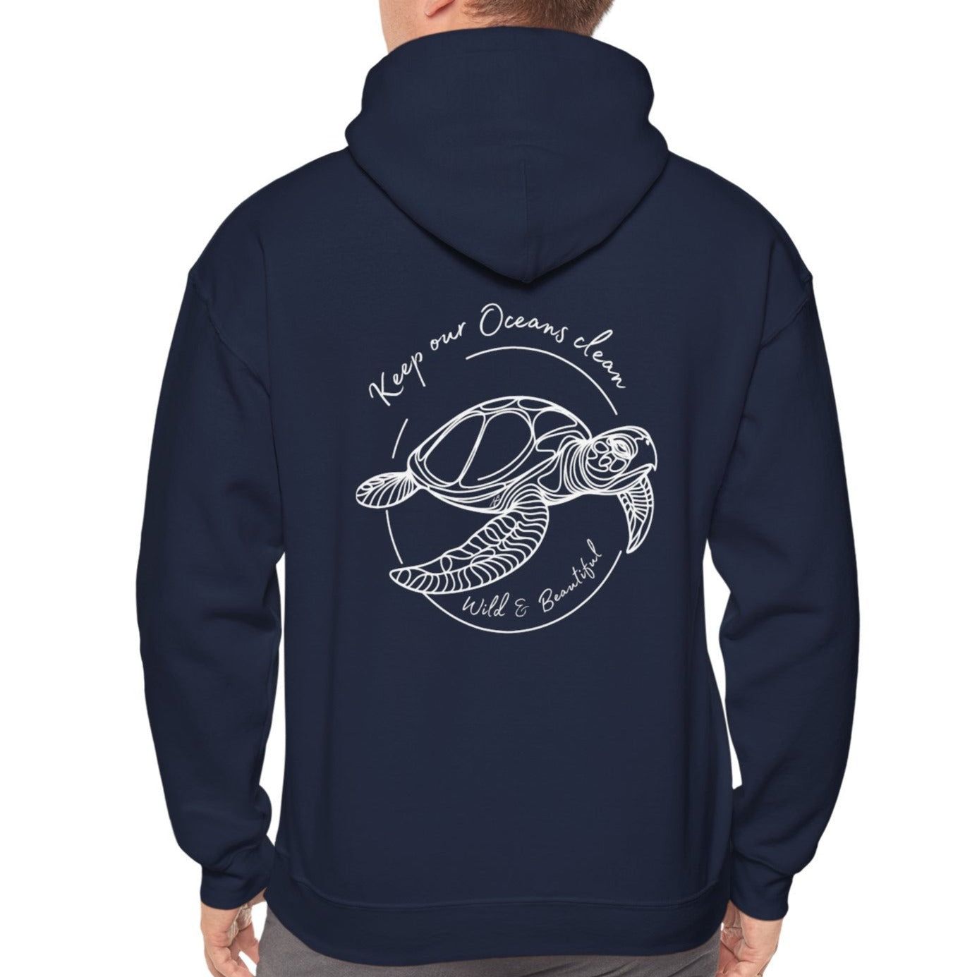 soft marine hoodie, navy blue turtle hoodie, gift for nautical enthusiast