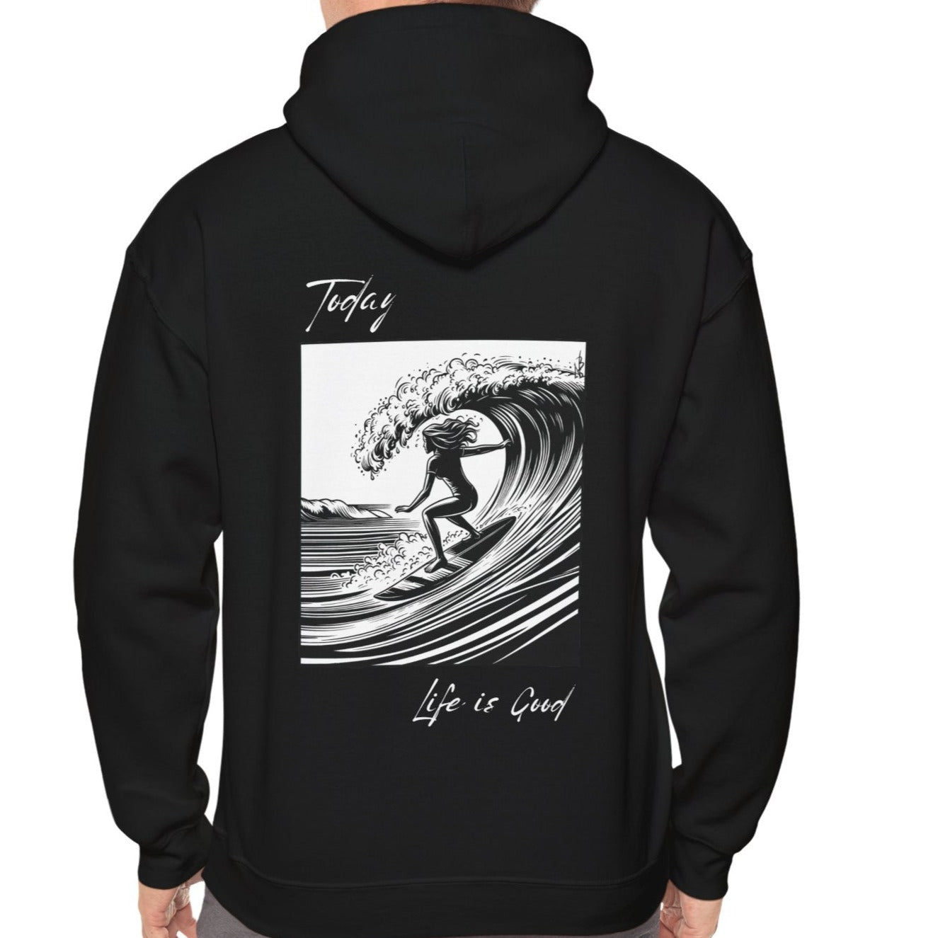 black hoodie for surfing women, blvck hoodie for women surfers, present for surfer