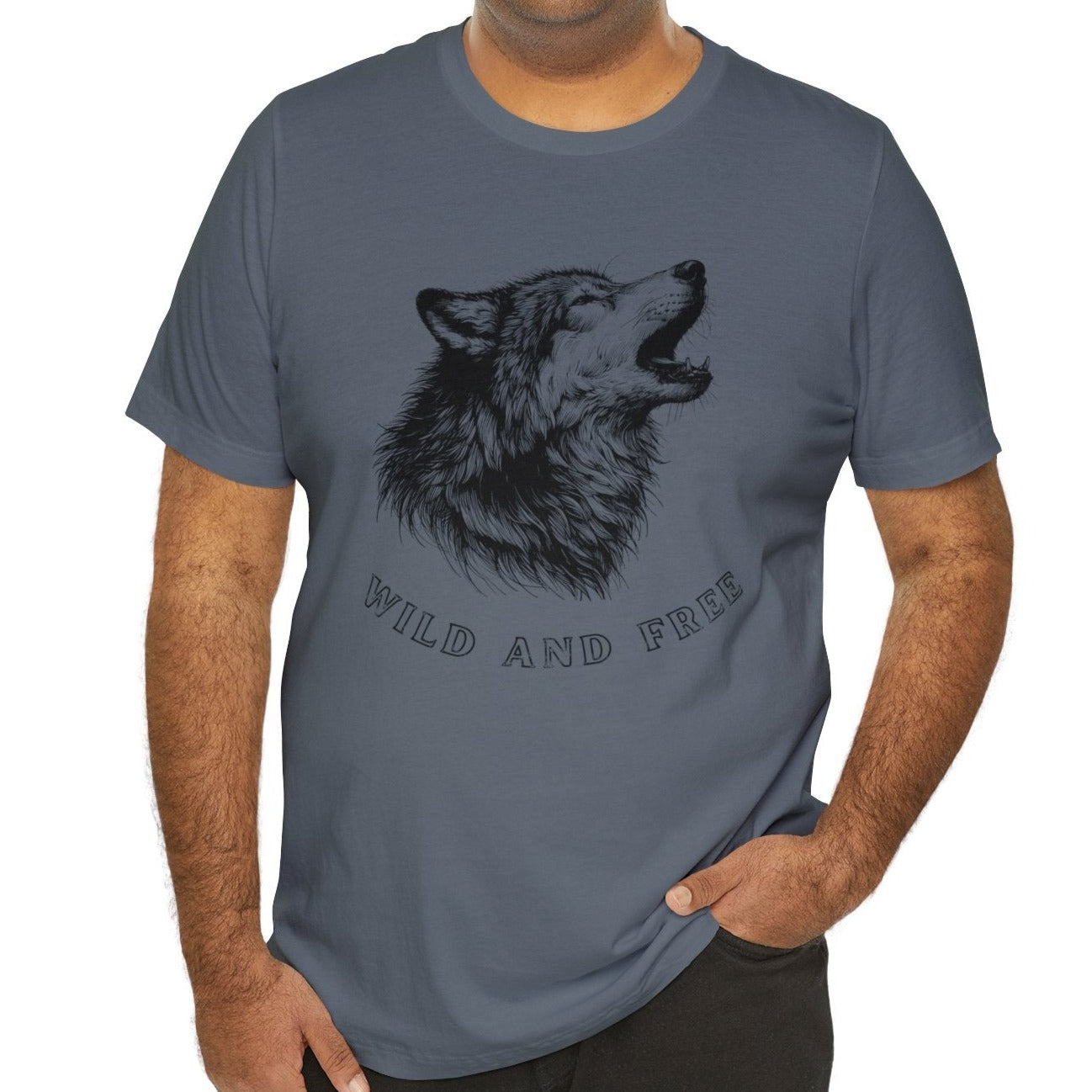 Wild and free, Male wolf Tee