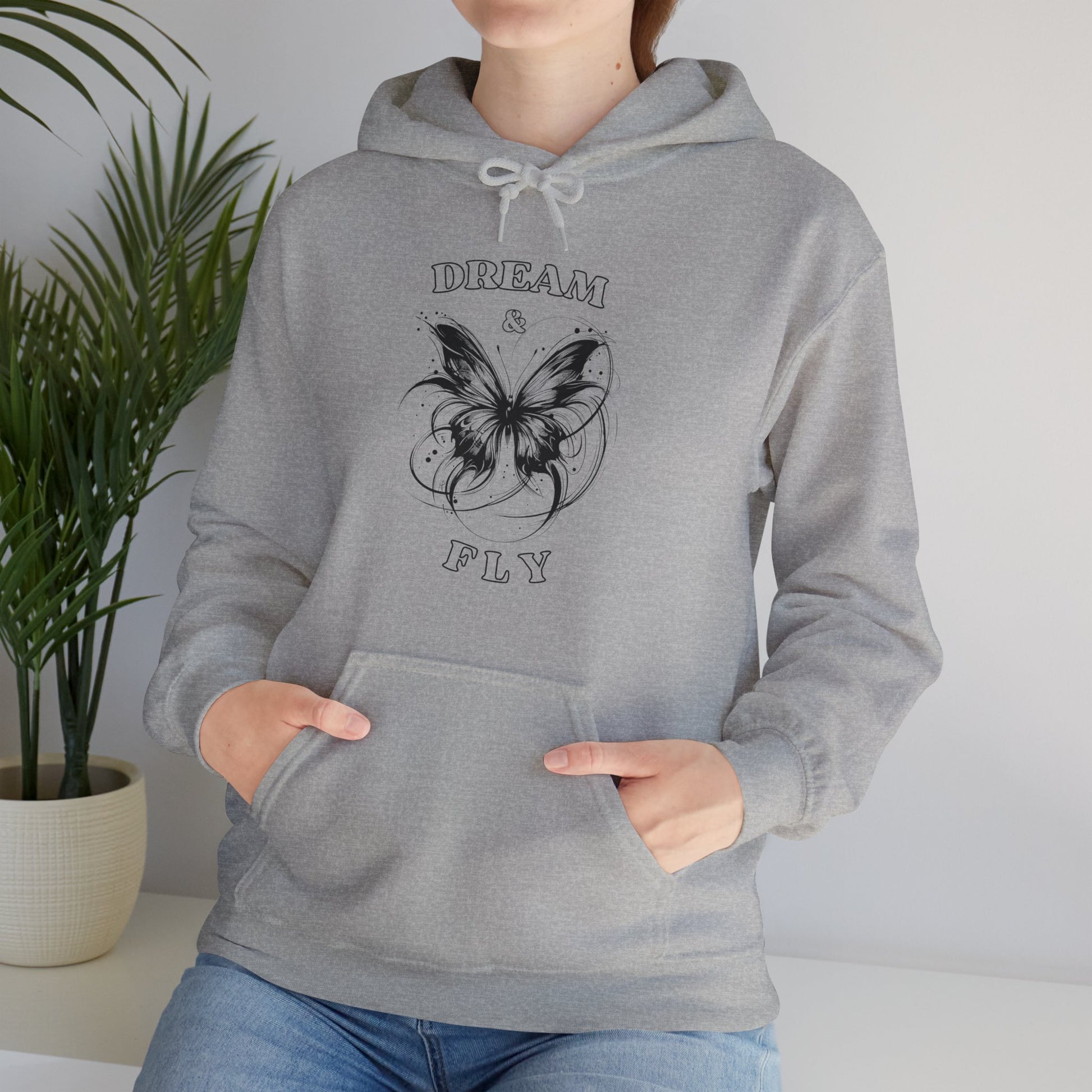 beautiful summer grey hoodie for women empowerment, comfy and cozy gift for sister or mom, present for a friend