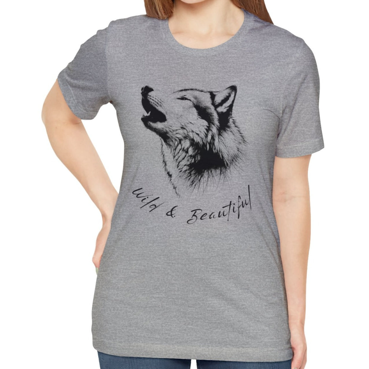 Wild and beautiful, female Wolf Tee