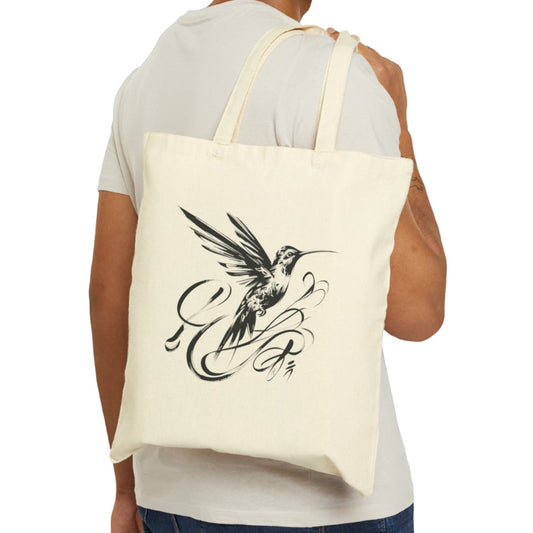 practical bag with beautiful graphic of flying hummingbird is a perfect gift for girlfriend and her wild adventures and travels along tropical beaches