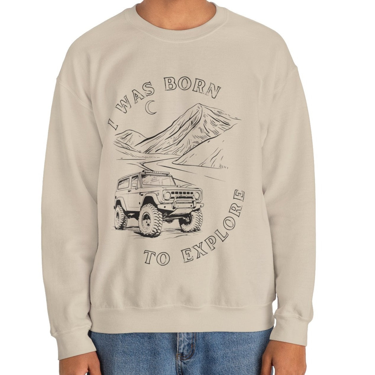 Born to Explore, Off road Crewneck Sweatshirt