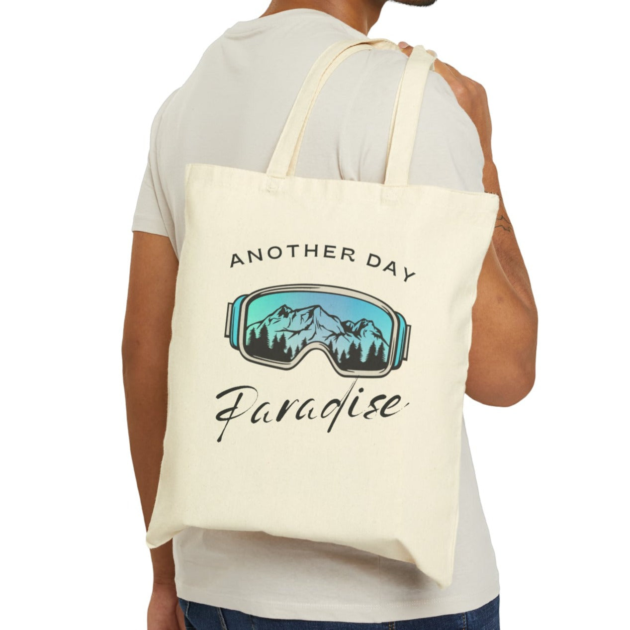 Another day in Paradise blue Cotton Canvas Tote Bag