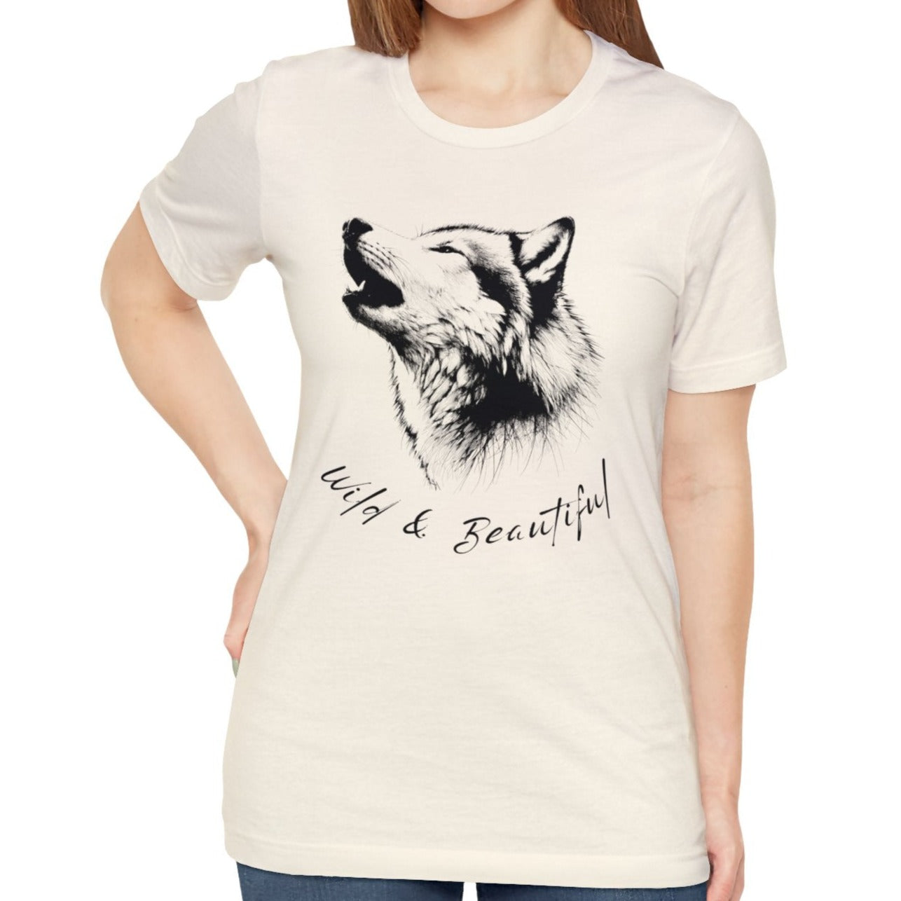 Wild and beautiful, female Wolf Tee