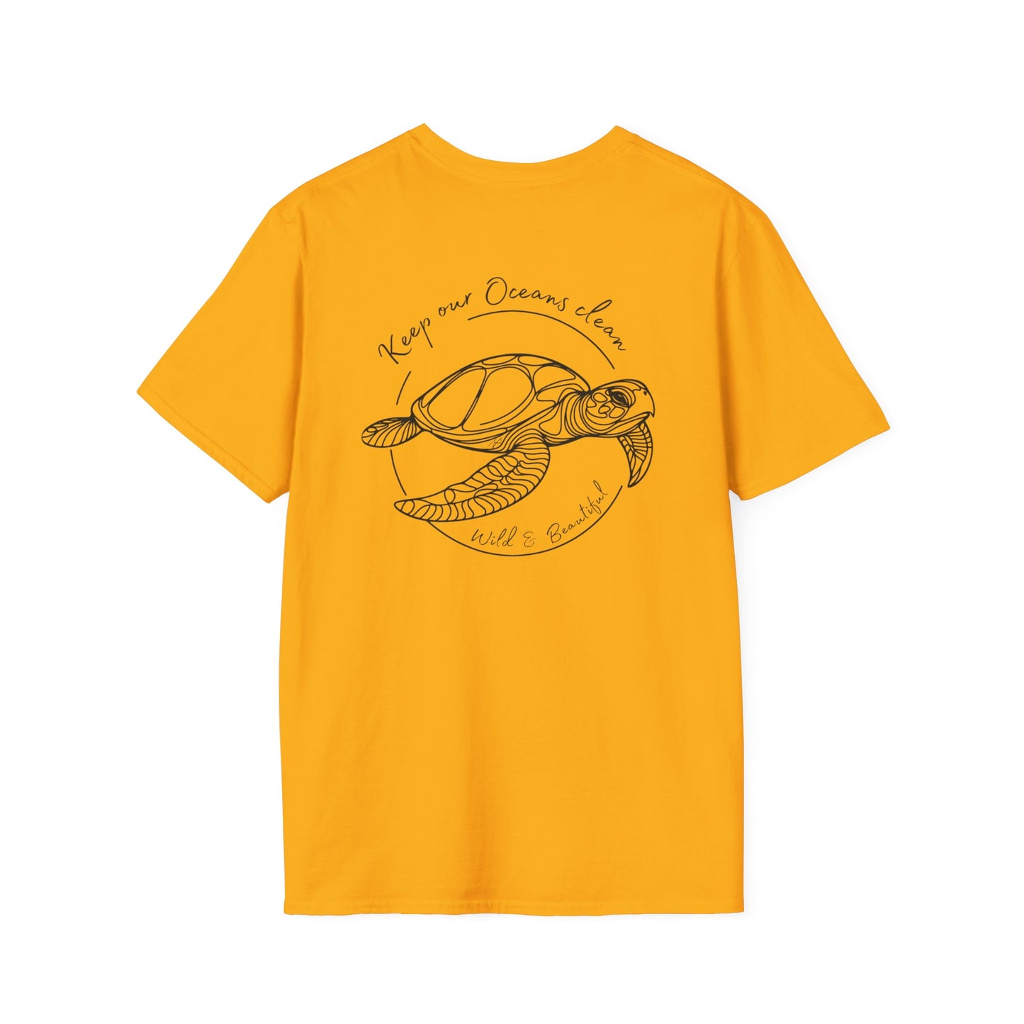 t turtle, yellow surfing t shirt for man, inspired by hawaiian national parks