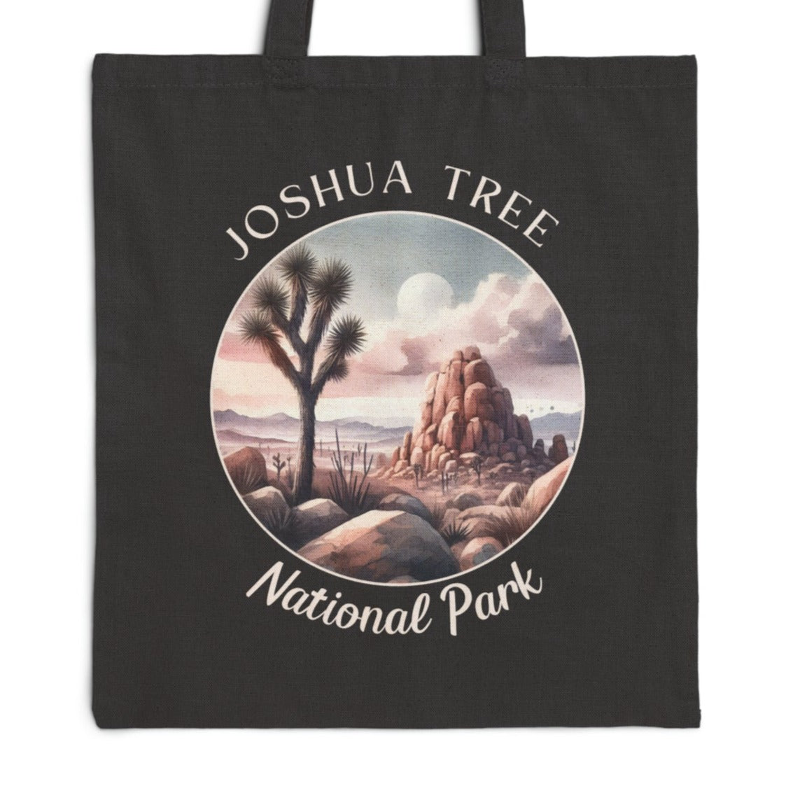 Joshua tree pn black tote bag for nature preservation enthusiasts, gift for visitors to np us