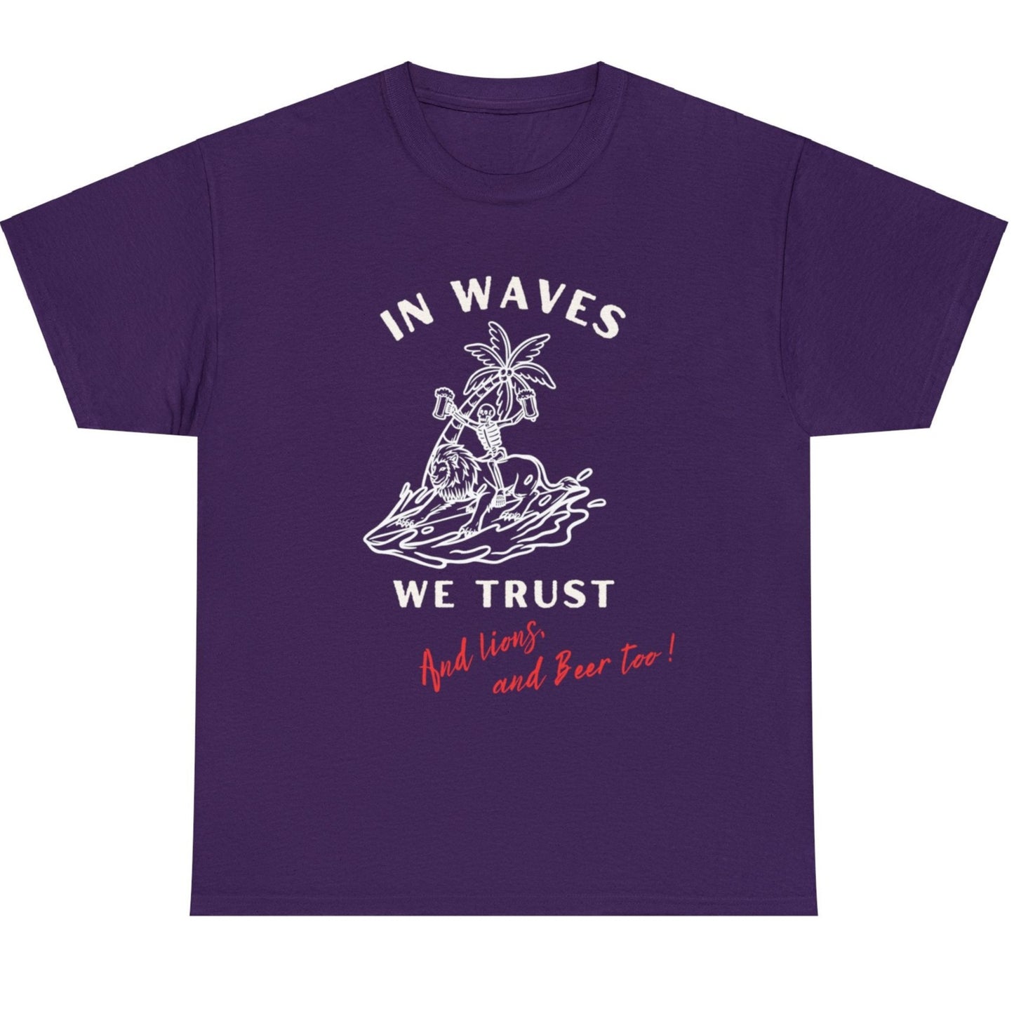 Waves and beer, Unisex Heavy Cotton Tee