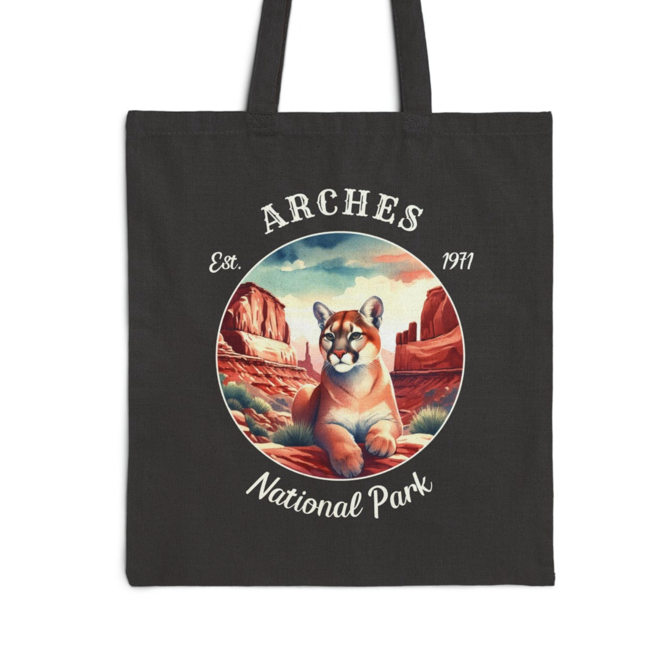 arches national park black Tote cool gift for boyfriend, nice gift for wife and her wild adventure through np in usa, great statement bag for wildlife preservation supporters and enthusiasts