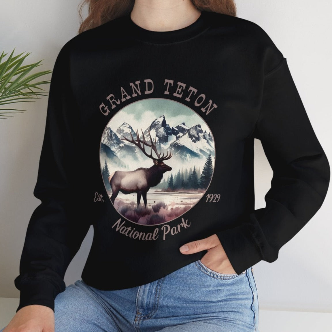 grand teton national park usa black sweatshirt is nice gifts for your loved ones, perfect for enthusiast hikers and explorers of us parks. Live wild, live free, live full 