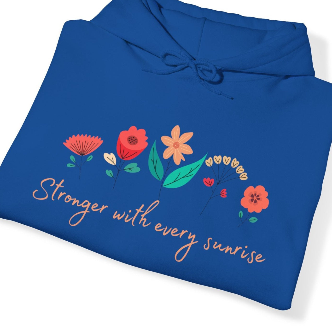 blue urban hoodie with empowering message, great also as get well soon gift, present for your partner, mom, sister, aunt