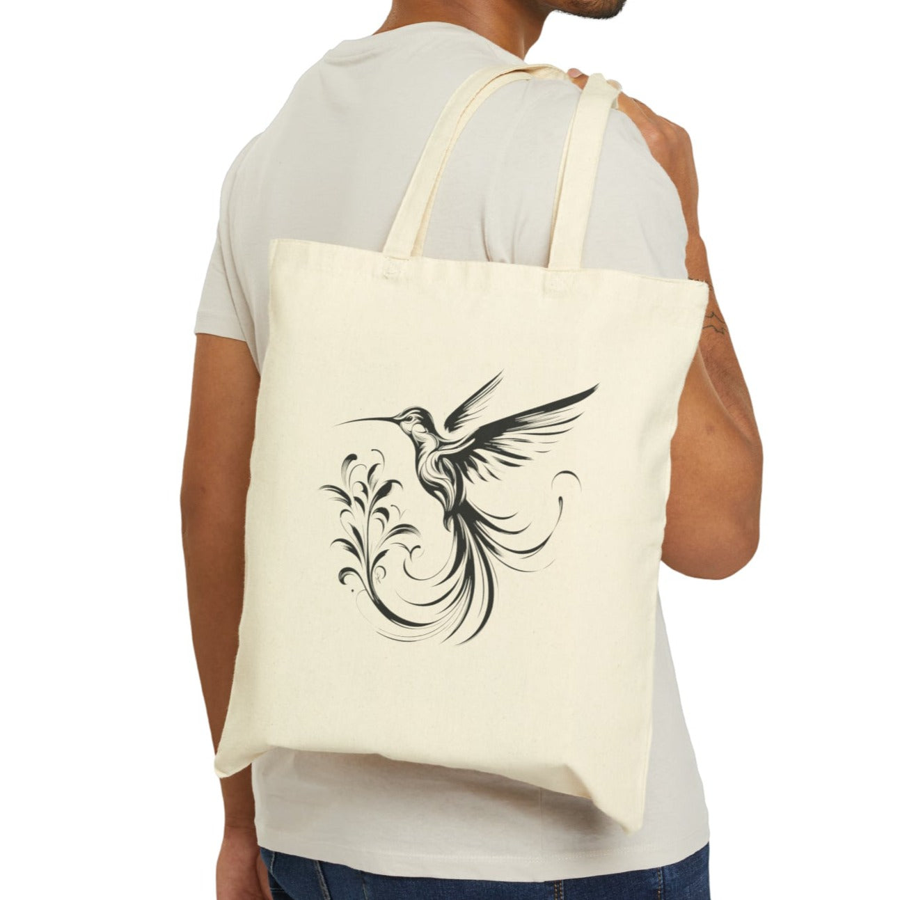 Bolsa Tote De Lona De Algodón Colibrí