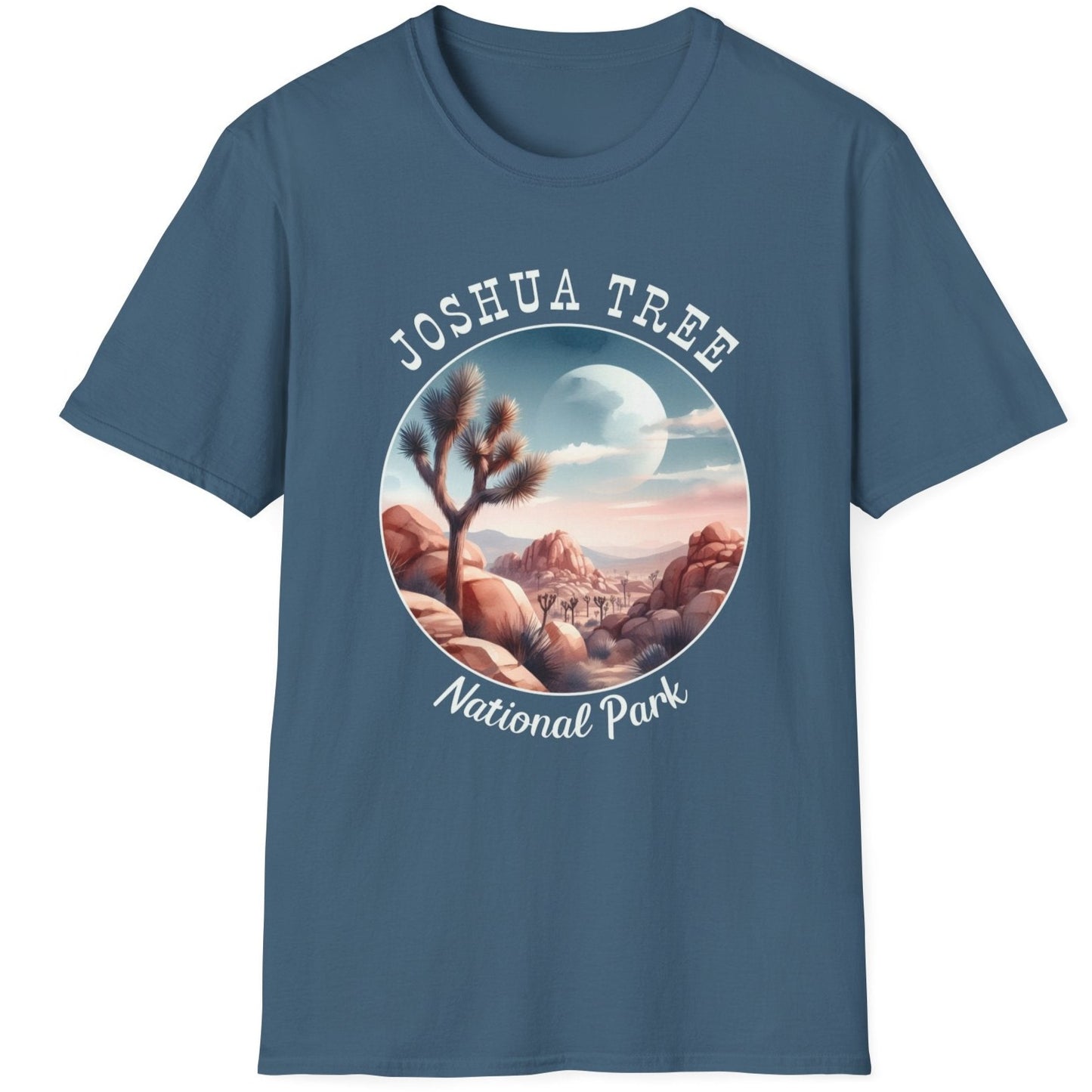 Joshua Tree national park usa  t-shirt nice gifts for loved ones, perfect for enthusiast hikers to explore us parks. Live wild, live free, live full life, stone blue t shirt