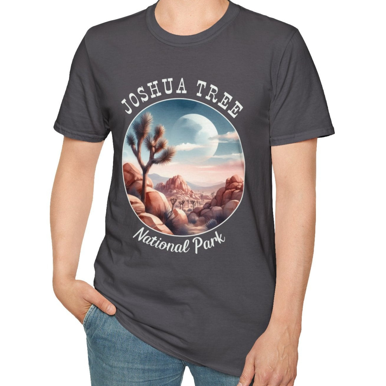 us Joshua Tree national park t-shirt nice gift for girlfriend, mindful present for husband on journey to us np, apparel to live wild life and love us national parks, grey tee