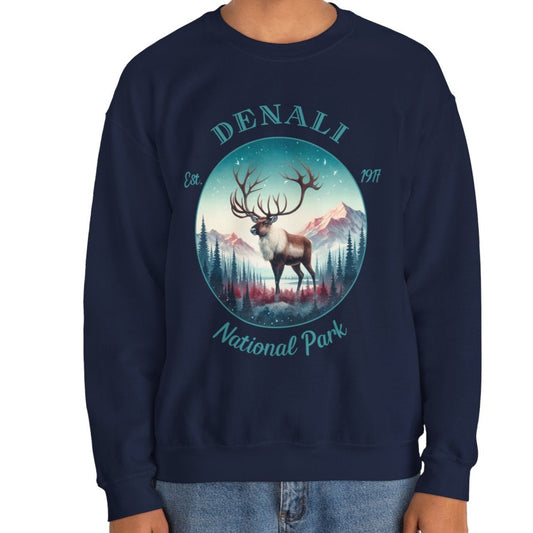 denali national park usa sweatshirt is nice gifts for your loved ones, perfect for enthusiast hikers and explorers of us parks. Live wild, live free, live full, navy sweatshirt