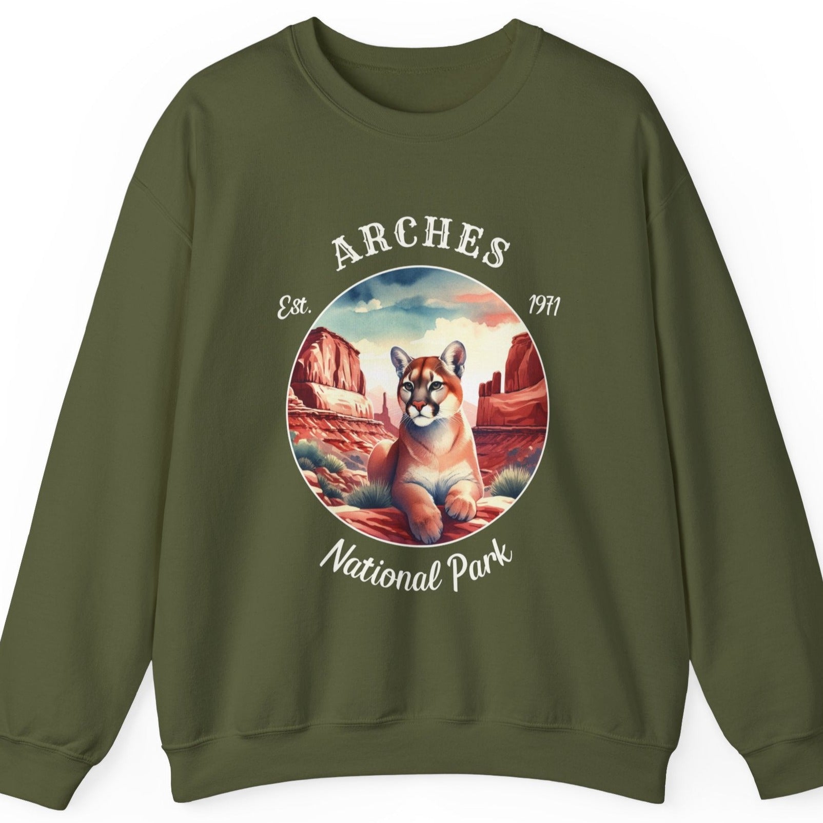 arches national park usa sweatshirt is nice gifts for your loved ones, perfect for enthusiast hikers and explorers of us parks. Live wild, live free, live full, military green oversized sweatshirt