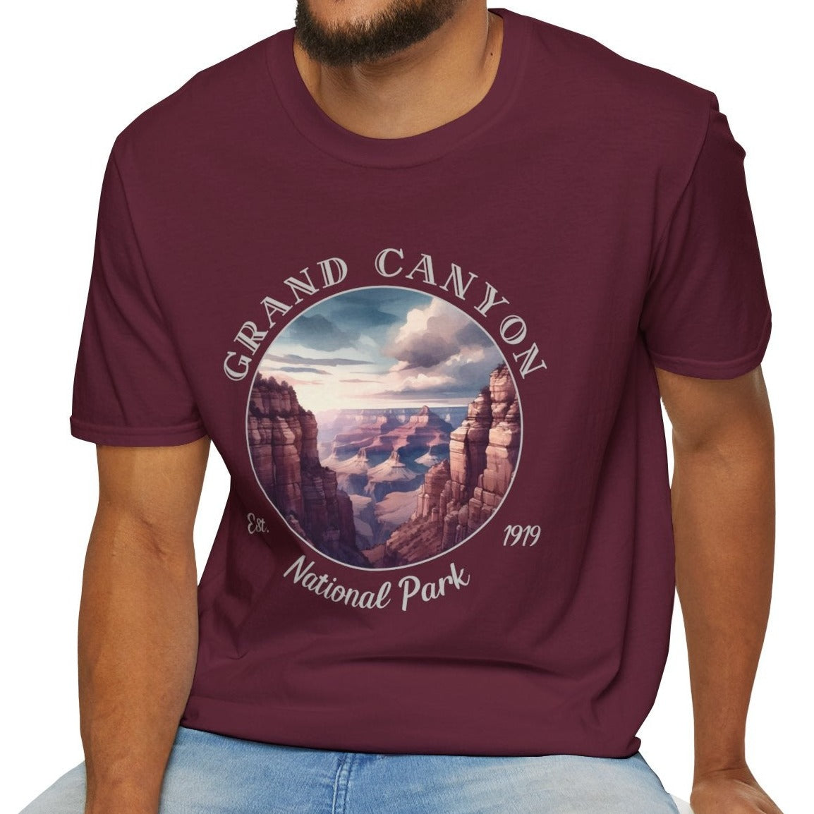 us Grand Canyon national park t-shirt nice gift for girlfriend, mindful present for husband on journey to us np, apparel to live wild life and love us national parks, maroon t shirt