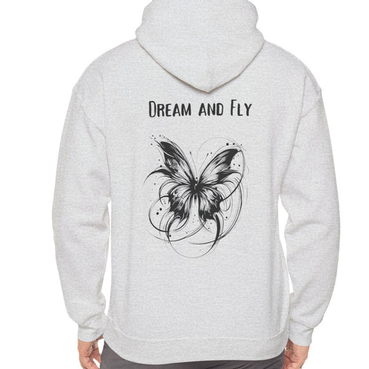 Dream and Fly, Butterfly Hoodie, design on the back