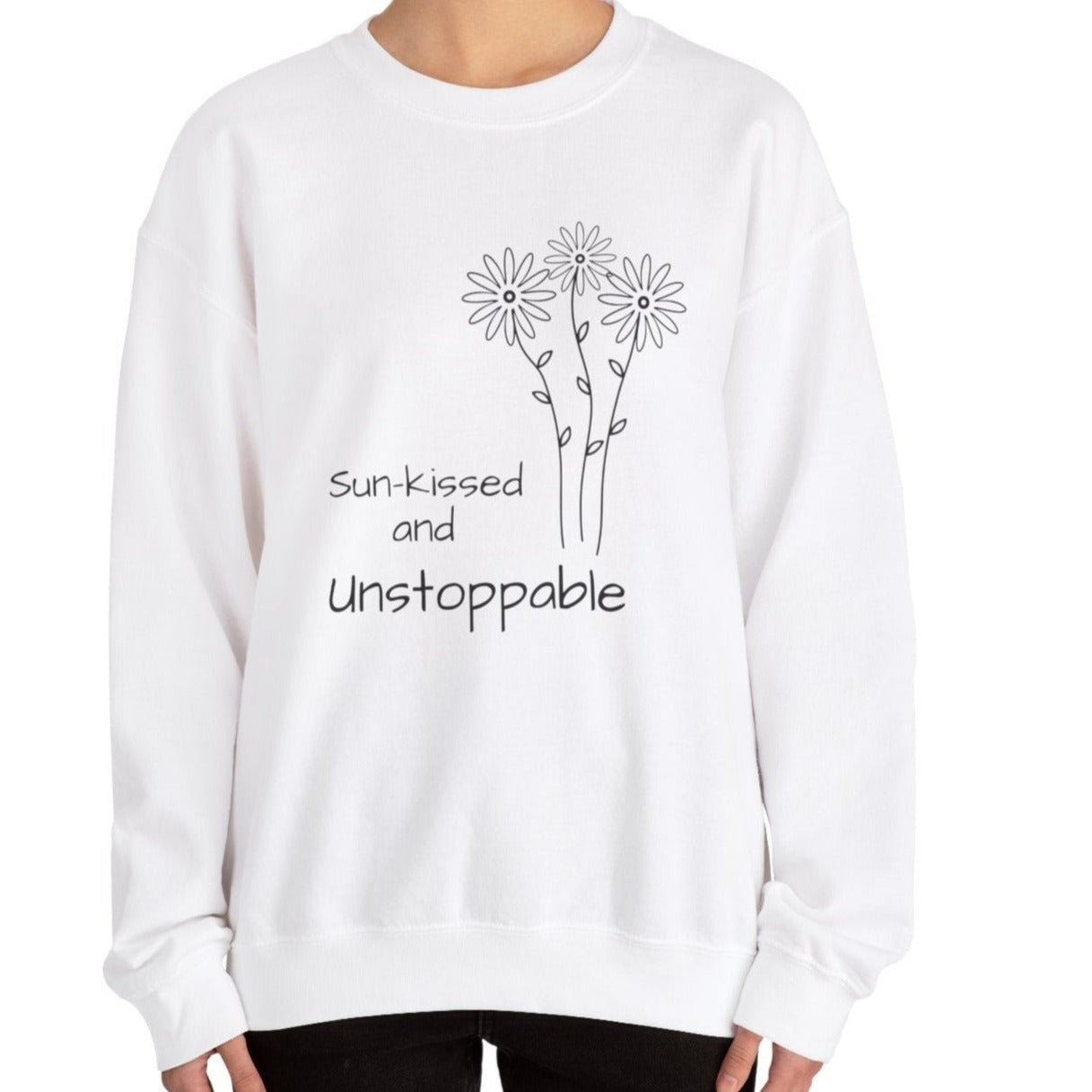 oversized white sweatshirt, unstoppable daisy urban design, 3xl, 4xl, 5xl, 