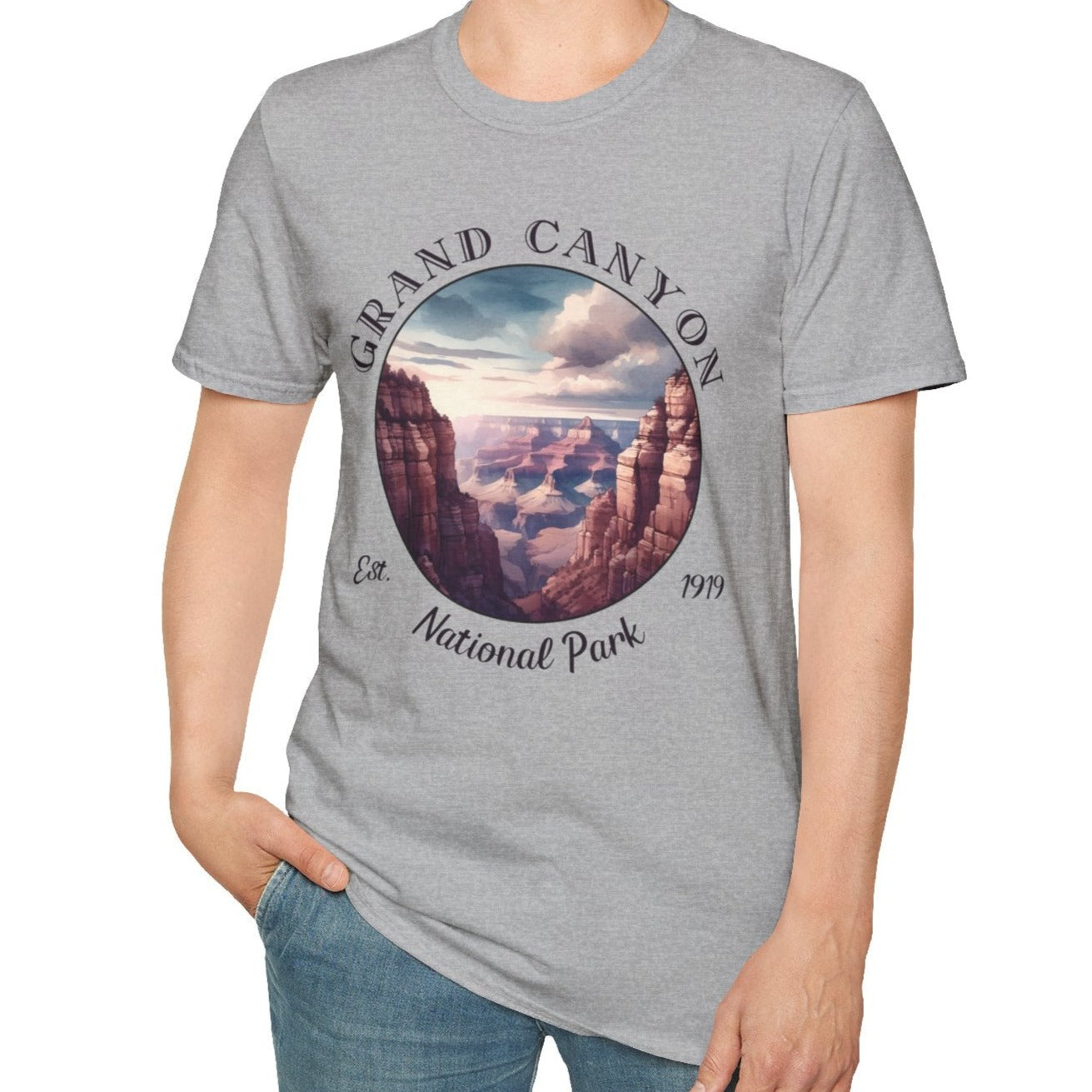 us Grand Canyon national park t-shirt nice gift for girlfriend, mindful present for husband on journey to us np, apparel to live wild life and love us national parks, grey t shirt