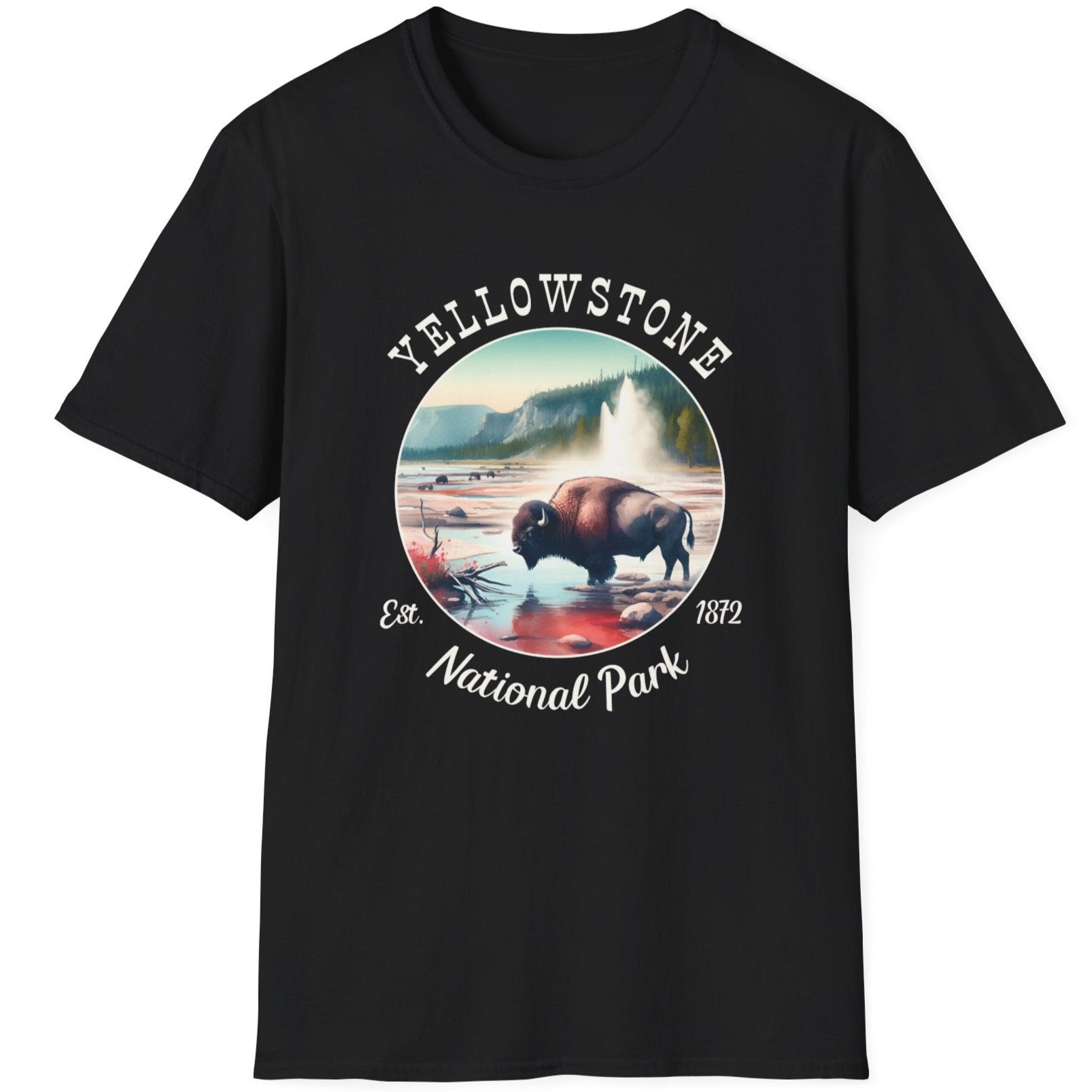 us yellowstone black t-shirt great gift for girlfriend, mindful present for husband emberking on his journey to us np, apparel for those who live wild life and love us national parks