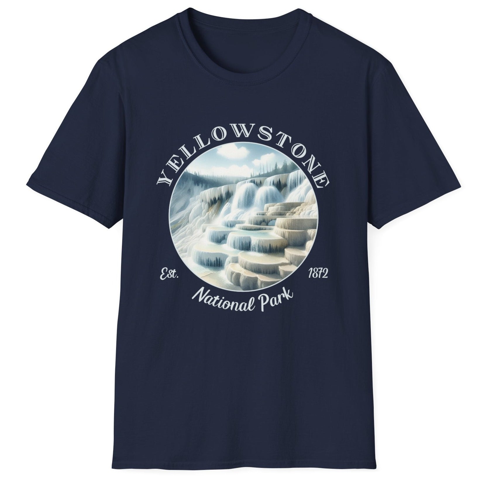 yellowstone park usa blue t-shirt nice gifts for your loved ones, perfect for enthusiast hikers and explorers of us parks. Live wild, live free, live full