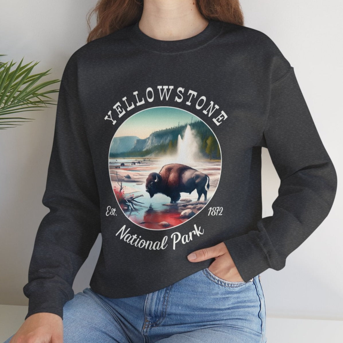 us yellowstone sweatshirt great gift for girlfriend, mindful present for husband emberking on his journey to us np, apparel for those who live wild life and love us national parks