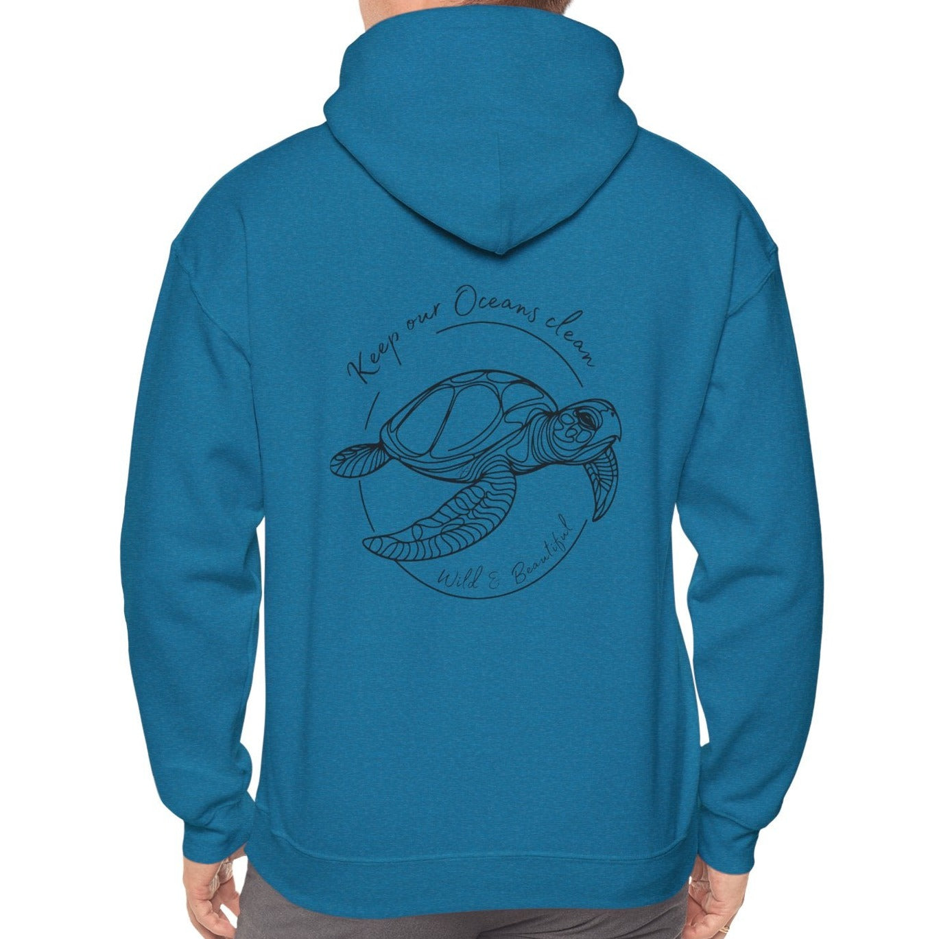 hawaiian blue turtle hoodie, gift for surfers, present for nature lovers, 